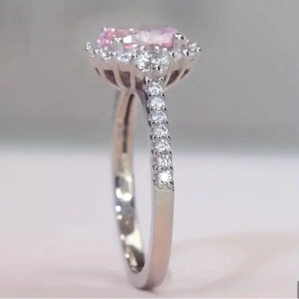 Luxury Pink And White Sapphire Ring.